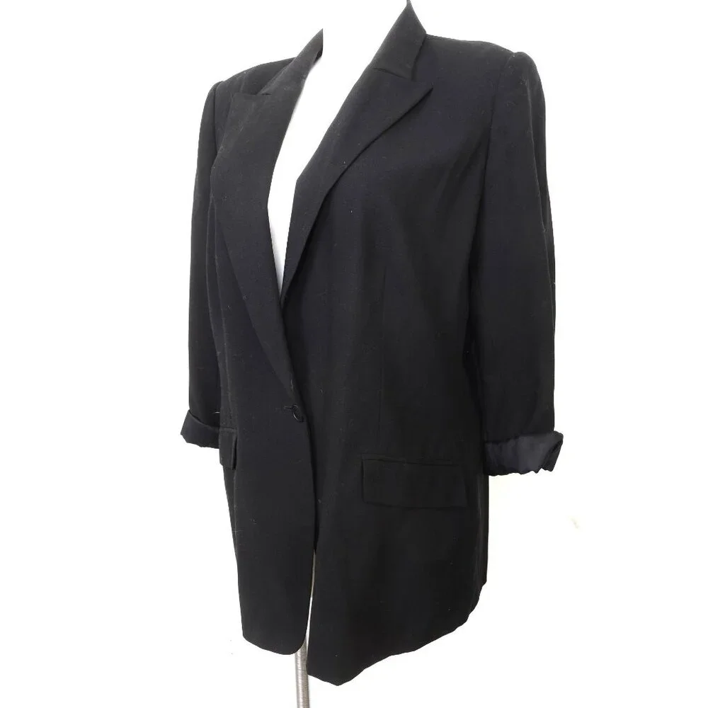 VTG Clifford&Wills Women's PLUS Size 20W Black WOOL Blend Blazer Business Casual - Picture 2 of 9